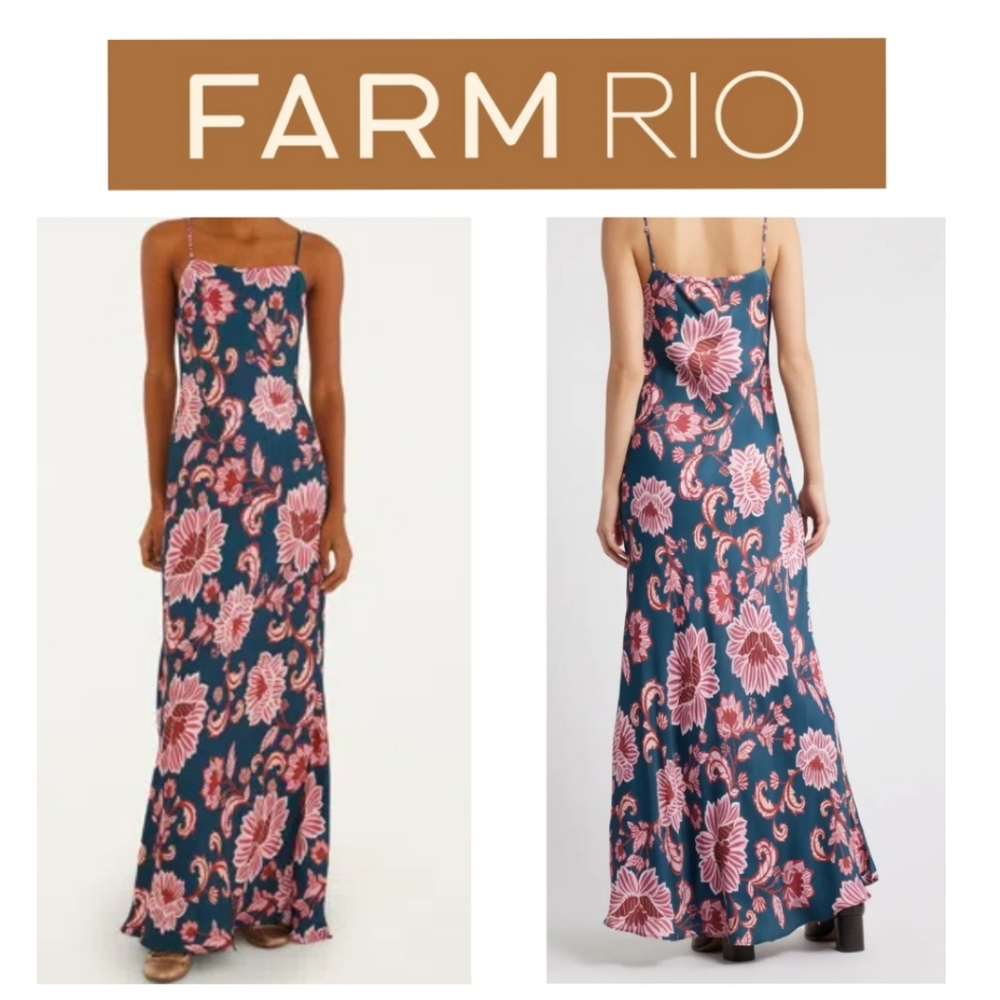 FARM Rio Flower Delicacy Paisley Slipdress